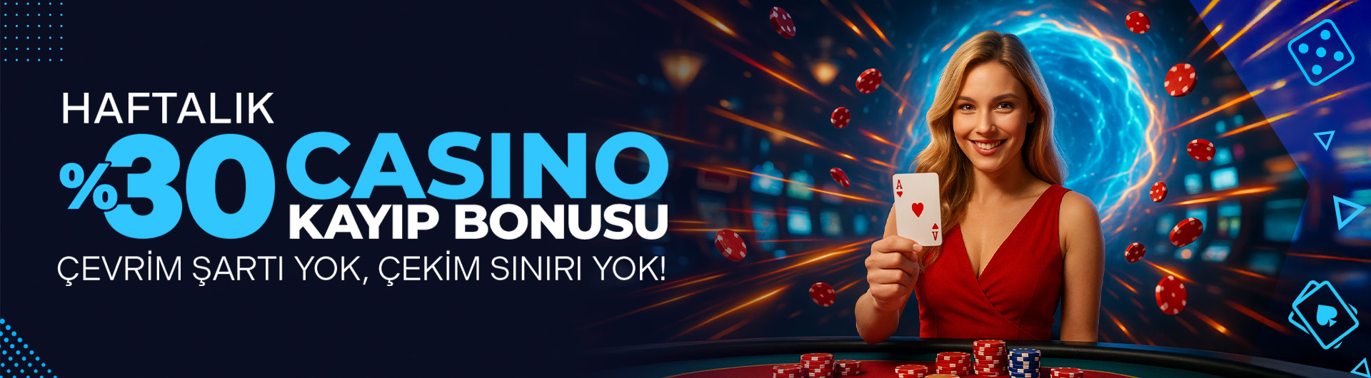 haftalık % 30 casino kayıp bonusu